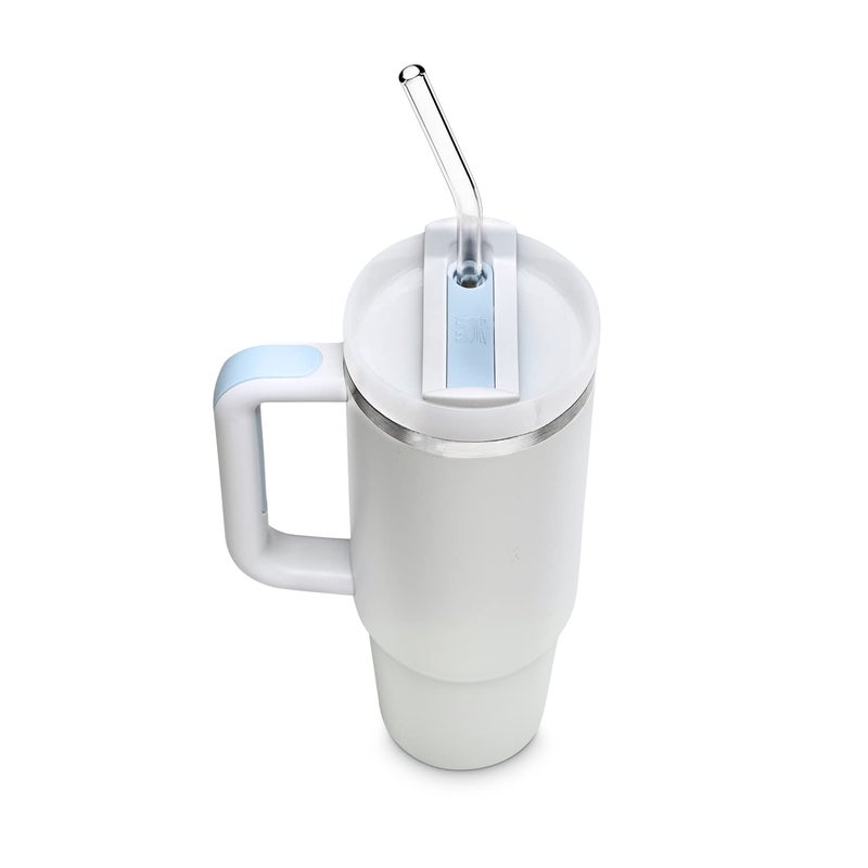HÃ–LM Halm Glass Straws - 6 Long 12 inch Bent Stanley Cup Replacement Drinking Straws + Plastic-Free Cleaning Brush - Perfect for Bottles & Quencher - Made in Germany - Dishwasher Safe - Eco-Friendly - Image 3